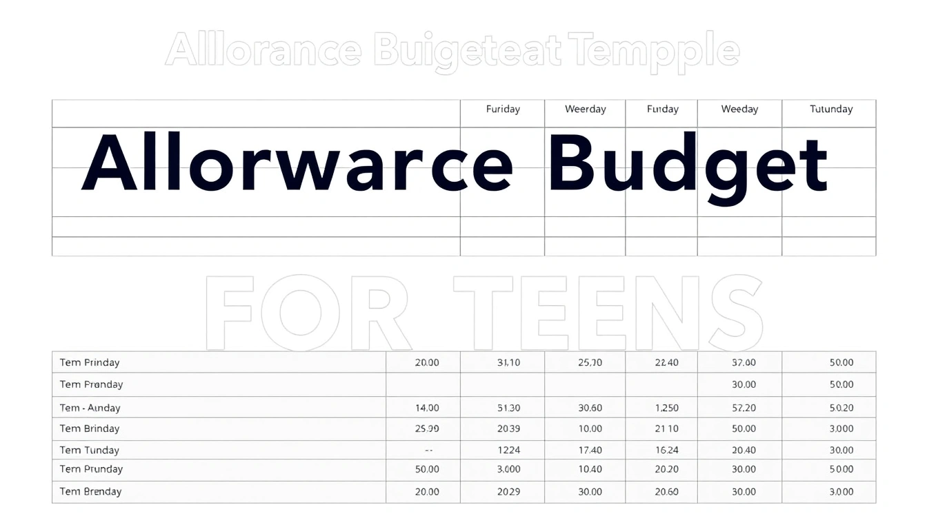 Allowance Budget Template for Teens: A Simple Weekly and Monthly Example
